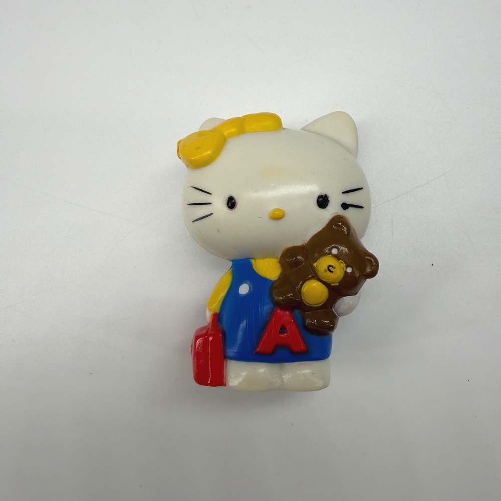 Vintage 1983 Sanrio Hello Kitty Child Guidance PVC Figurine Teddy Bear 2 Inch